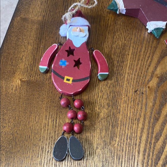 Festive Wooden Santa Ornaments Set - Picture 4 of 4